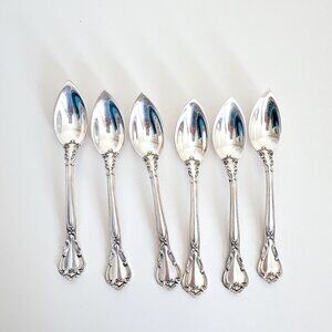 GORHAM STERLING SILVER CHANTILLY FRUIT SPOONS 6" LONG NO MONOGRAM SET OF 6